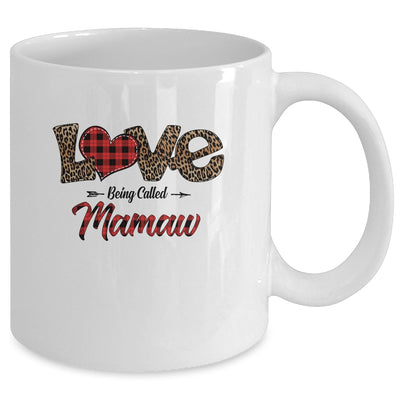 Love Being Called Mamaw Leopard Red Plaid Heart Valentine Mug Coffee Mug | Teecentury.com