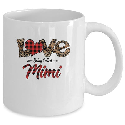 Love Being Called Mimi Leopard Red Plaid Heart Valentine Mug Coffee Mug | Teecentury.com