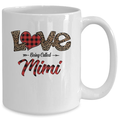 Love Being Called Mimi Leopard Red Plaid Heart Valentine Mug Coffee Mug | Teecentury.com