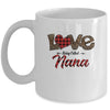 Love Being Called Nana Leopard Red Plaid Heart Valentine Mug Coffee Mug | Teecentury.com