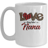 Love Being Called Nana Leopard Red Plaid Heart Valentine Mug Coffee Mug | Teecentury.com