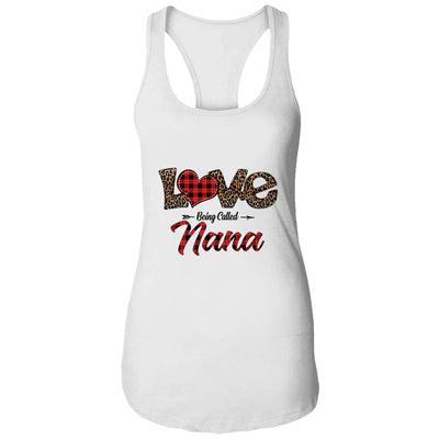 Love Being Called Nana Leopard Red Plaid Heart Valentine T-Shirt & Tank Top | Teecentury.com