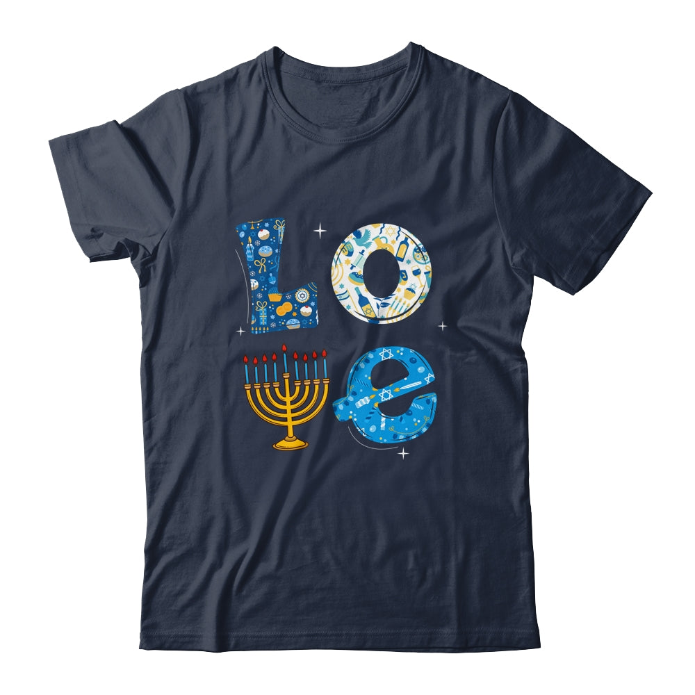 Love Cute Hanukkah Decoration Menorah Pajama Matching Family T-Shirt & Sweatshirt | Teecentury.com