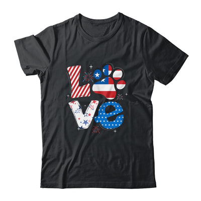 Love Dog Paw American Flag Tie Dye Dog Lover 4Th Of July T-Shirt & Tank Top | Teecentury.com