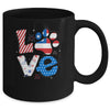 Love Dog Paw American Flag Tie Dye Dog Lover 4Th Of July Mug Coffee Mug | Teecentury.com