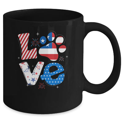 Love Dog Paw American Flag Tie Dye Dog Lover 4Th Of July Mug Coffee Mug | Teecentury.com