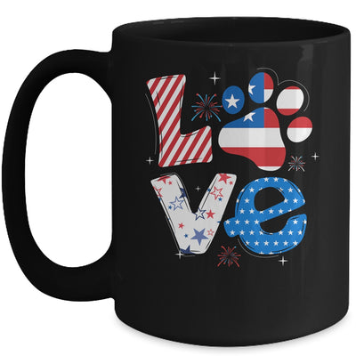 Love Dog Paw American Flag Tie Dye Dog Lover 4Th Of July Mug Coffee Mug | Teecentury.com