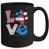 Love Dog Paw American Flag Tie Dye Dog Lover 4Th Of July Mug Coffee Mug | Teecentury.com