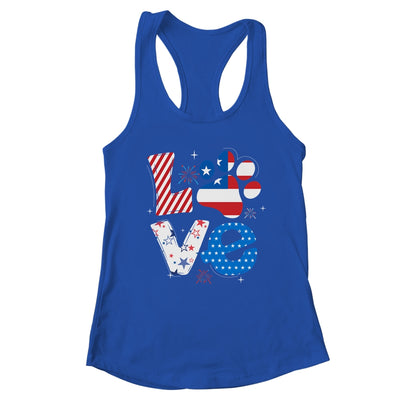 Love Dog Paw American Flag Tie Dye Dog Lover 4Th Of July T-Shirt & Tank Top | Teecentury.com