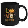 Love First Grade Happy Fall Thanksgiving Mug Coffee Mug | Teecentury.com