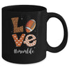 Love Football American Mom Life Player With Leopard Mug Coffee Mug | Teecentury.com
