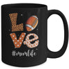 Love Football American Mom Life Player With Leopard Mug Coffee Mug | Teecentury.com