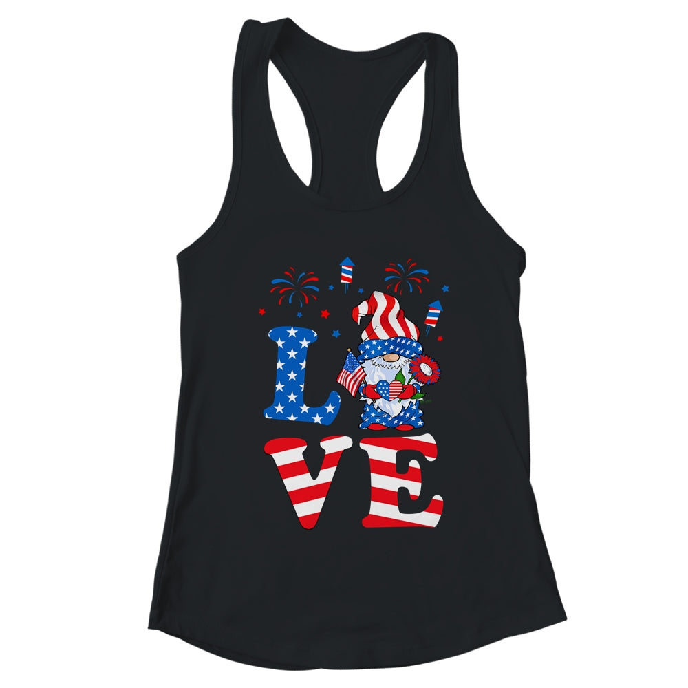 Love Gnome USA Flag 4th Of July T-Shirt & Tank Top | Teecentury.com