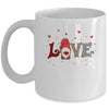 Love Gnome Valentines Day Heart Buffalo Plaid Leopard Gift Mug Coffee Mug | Teecentury.com