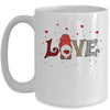 Love Gnome Valentines Day Heart Buffalo Plaid Leopard Gift Mug Coffee Mug | Teecentury.com