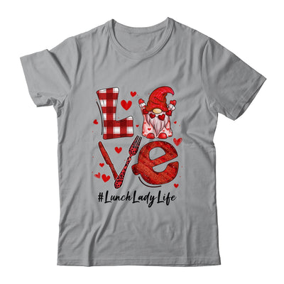 Love Heart Lunch Lady Worker Gnome Valentines Day Shirt & Tank Top | teecentury