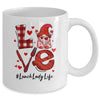 Love Heart Lunch Lady Worker Gnome Valentines Day Mug | teecentury