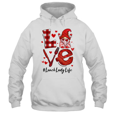 Love Heart Lunch Lady Worker Gnome Valentines Day Shirt & Tank Top | teecentury