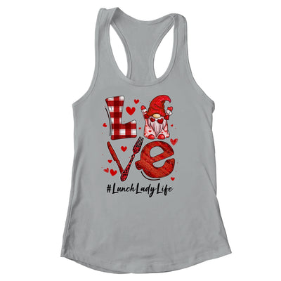 Love Heart Lunch Lady Worker Gnome Valentines Day Shirt & Tank Top | teecentury