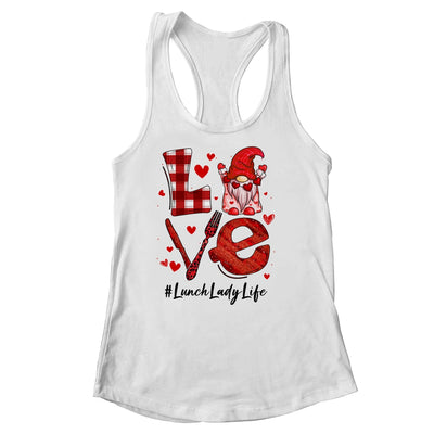 Love Heart Lunch Lady Worker Gnome Valentines Day Shirt & Tank Top | teecentury