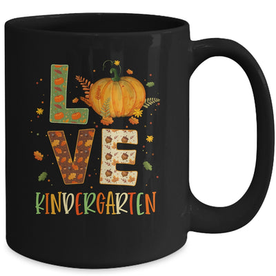 Love Kindergarten Happy Fall Thanksgiving Mug Coffee Mug | Teecentury.com