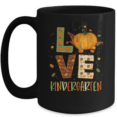 Love Kindergarten Happy Fall Thanksgiving Mug Coffee Mug | Teecentury.com