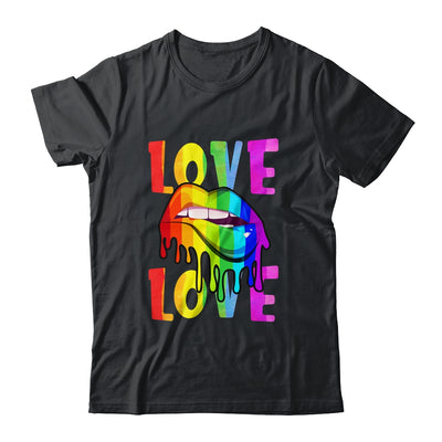 Love LGBTQ LGBT Rainbow Flag Lips Gay Lesbian Pride Month Shirt & Tank Top | teecentury