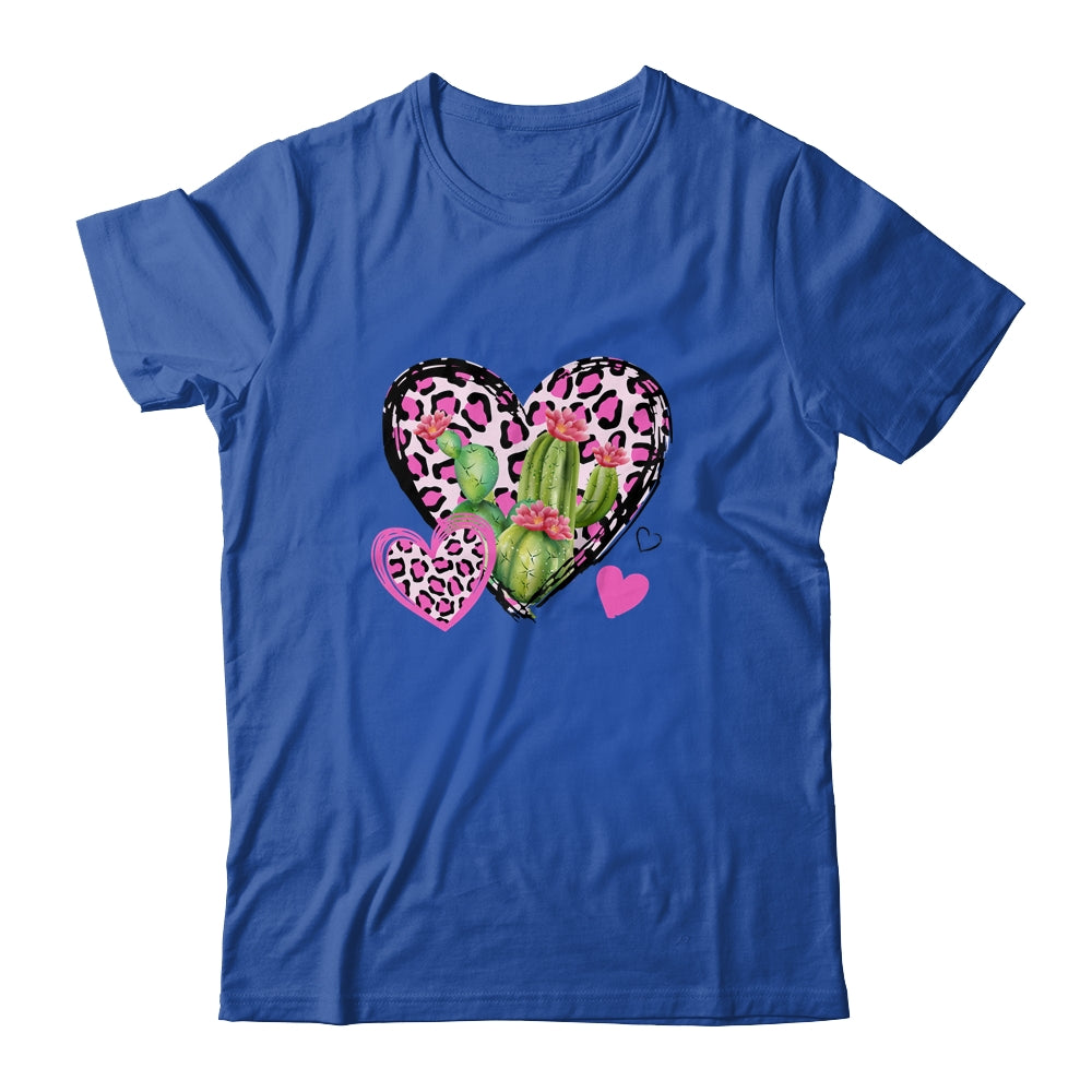 Love Leopard Heart Cactus Plant Gift Valentines Day T-Shirt & Tank Top | Teecentury.com