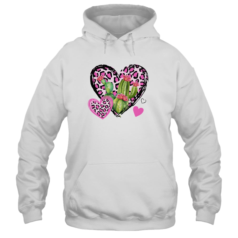 Love Leopard Heart Cactus Plant Gift Valentines Day T-Shirt & Tank Top | Teecentury.com