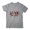 Love Like Jesus Buffalo Plaid Leopard Valentine Heart T-Shirt & Tank Top | Teecentury.com