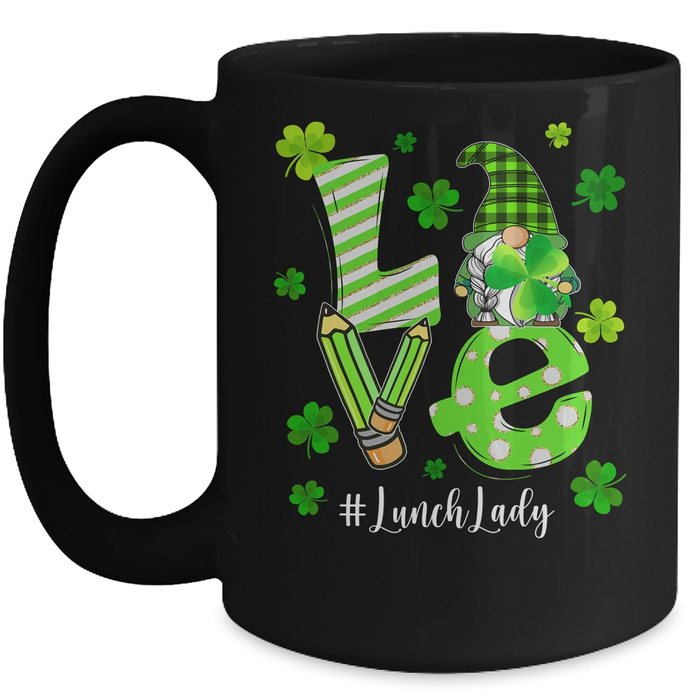 Love Lunch Lady Gnome Funny St Patrick's Day Shamrock Mug Coffee Mug | Teecentury.com