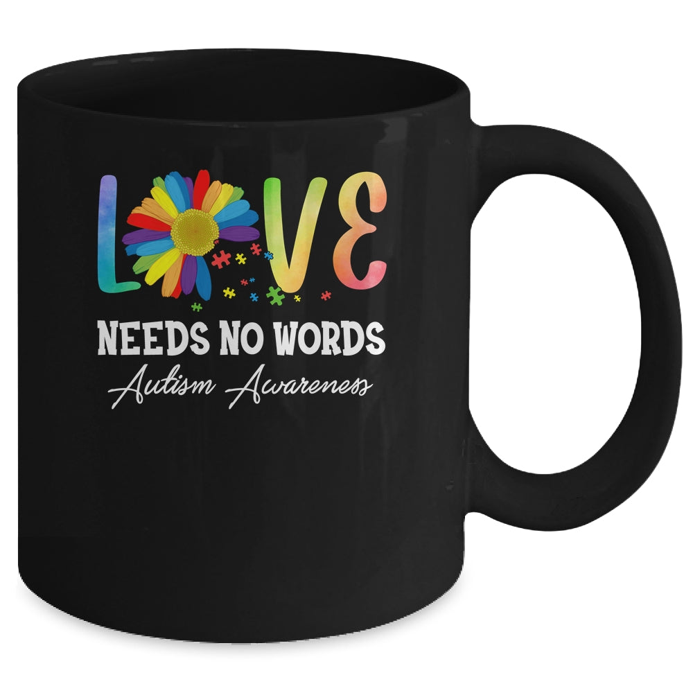 Love Needs No Words Autism Awareness Floral Colorful Mug Coffee Mug | Teecentury.com