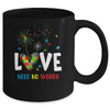 Love Needs No Words Autism Awareness Heart Puzzle Dandelion Mug | teecentury