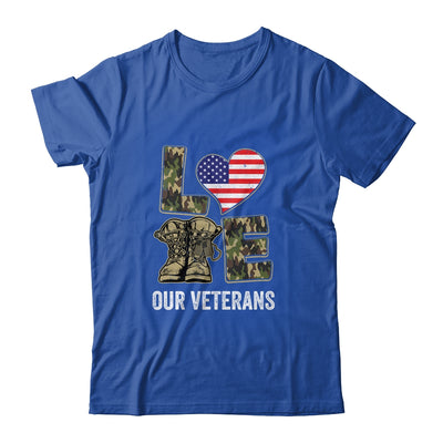 Love Our Veterans Day Proud Military US Flag T-Shirt & Hoodie | Teecentury.com