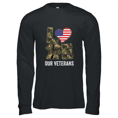 Love Our Veterans Day Proud Military US Flag T-Shirt & Hoodie | Teecentury.com