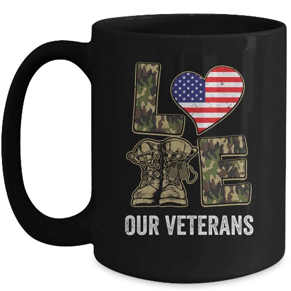 Love Our Veterans Day Proud Military US Flag Mug Coffee Mug | Teecentury.com