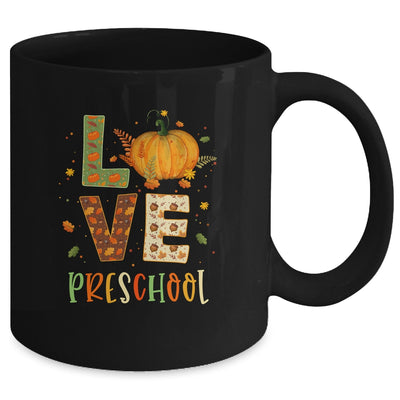 Love Preschool Happy Fall Thanksgiving Mug Coffee Mug | Teecentury.com