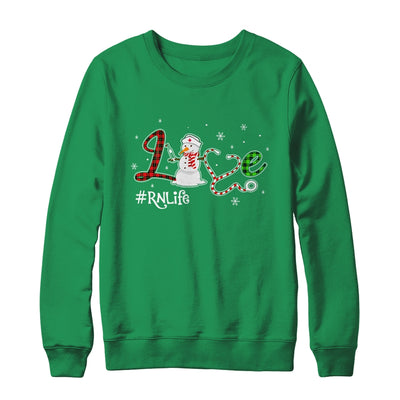 Love RN Life Snowman Funny Nursing Christmas Day Gifts T-Shirt & Sweatshirt | Teecentury.com