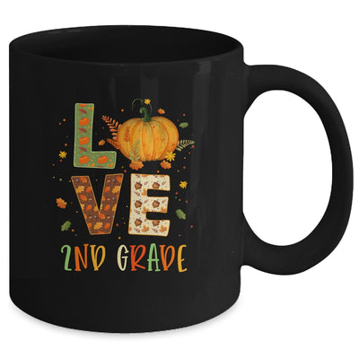 Love Second Grade Happy Fall Thanksgiving Mug Coffee Mug | Teecentury.com