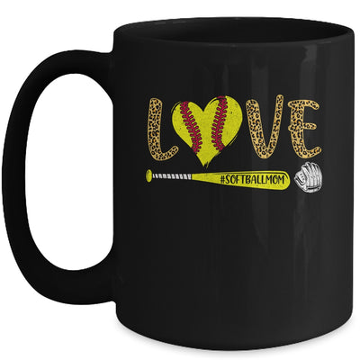 Love Softball Mom Leopard Print Lover Mother's Day Mug Coffee Mug | Teecentury.com