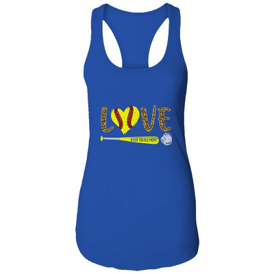 Love Softball Mom Leopard Print Lover Mother's Day T-Shirt & Tank Top | Teecentury.com