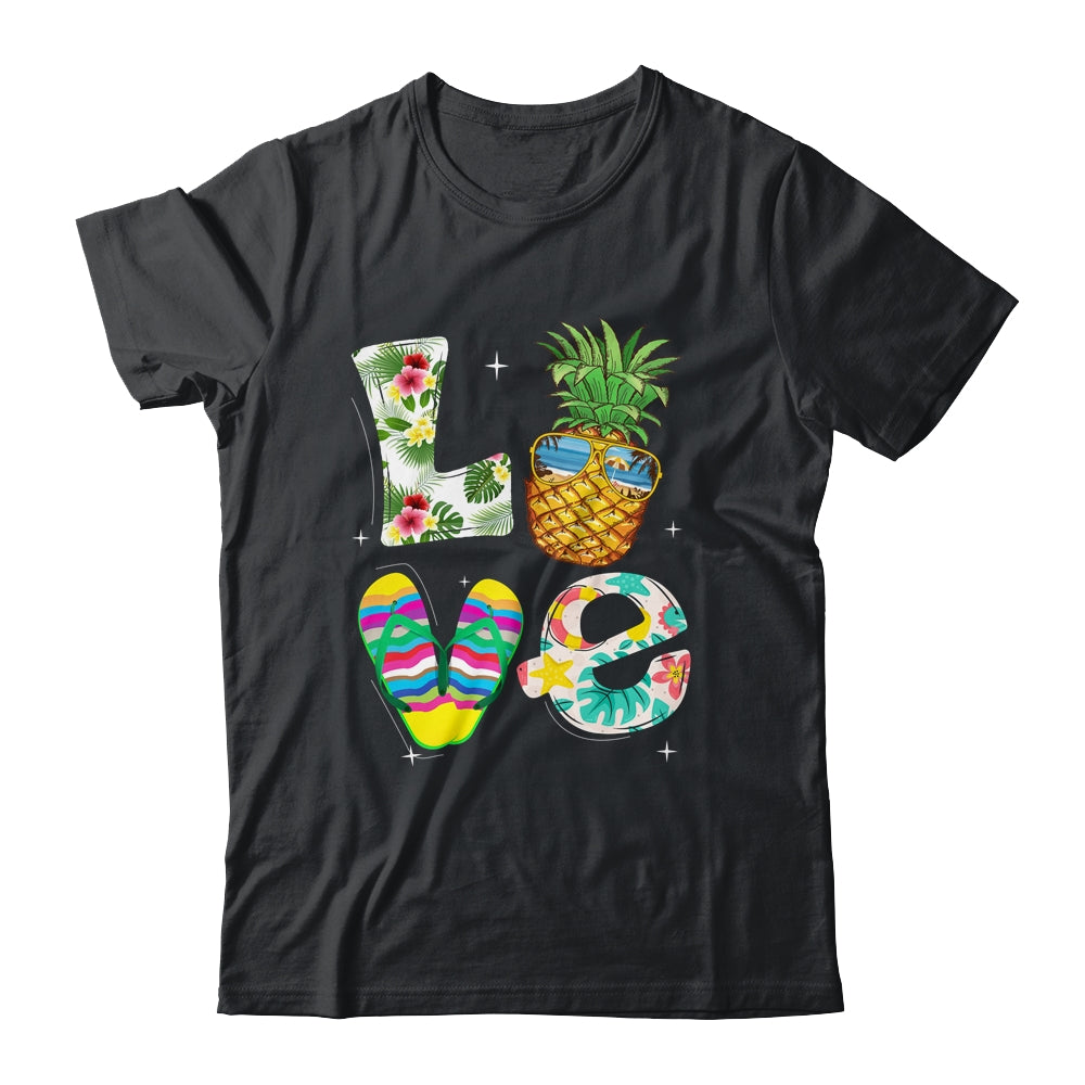 Love Summer Beach Life Pineapple Tropical Flip Flop Shirt & Tank Top | teecentury