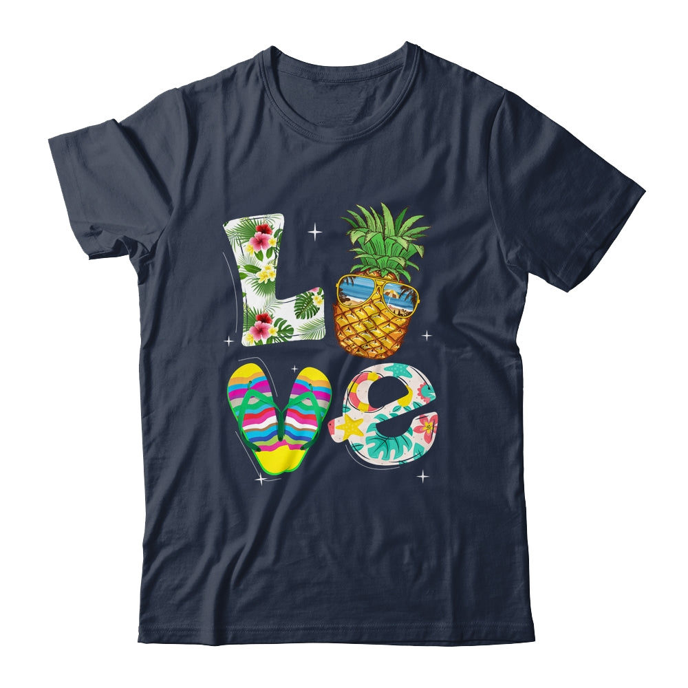 Love Summer Beach Life Pineapple Tropical Flip Flop Shirt & Tank Top | teecentury