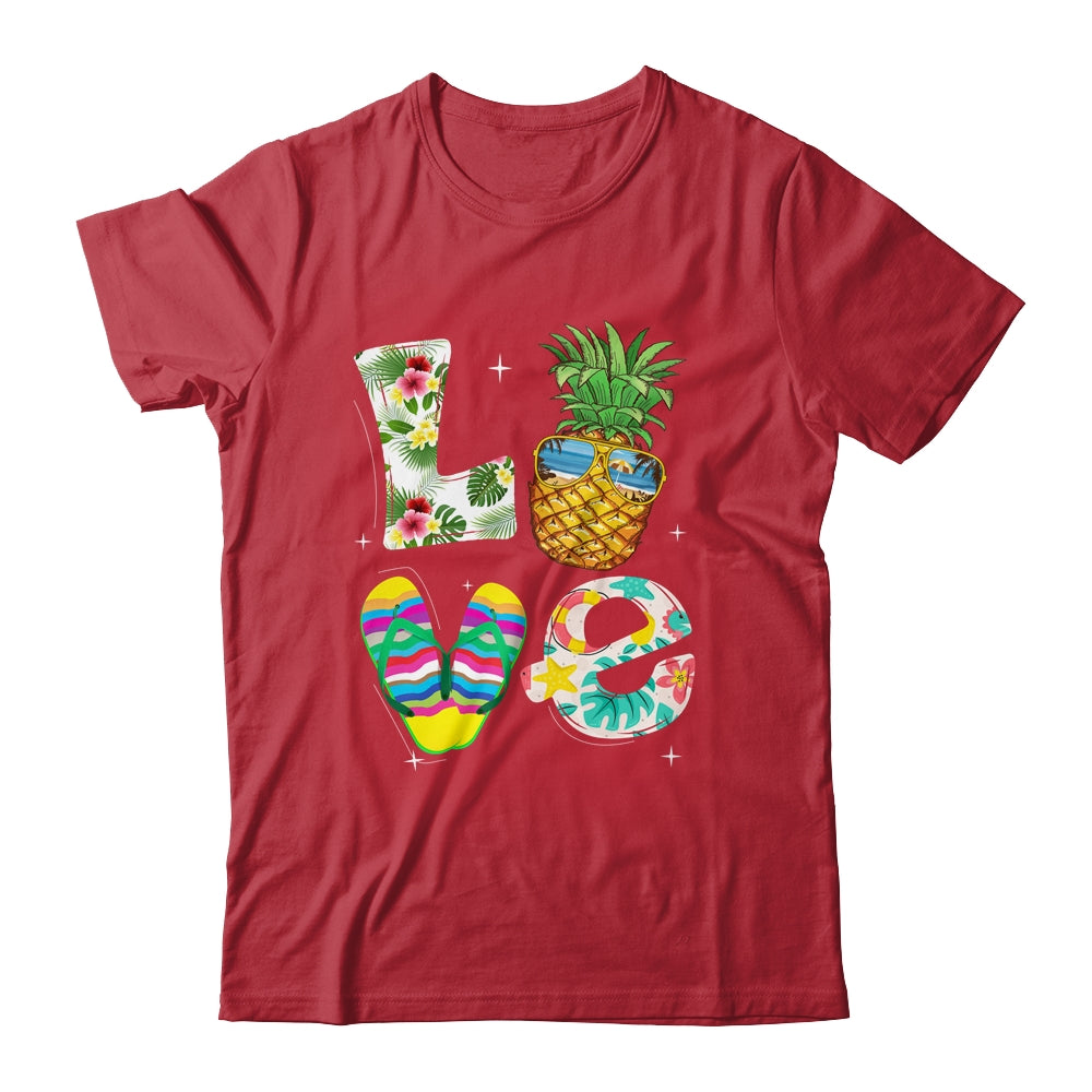 Love Summer Beach Life Pineapple Tropical Flip Flop Shirt & Tank Top | teecentury