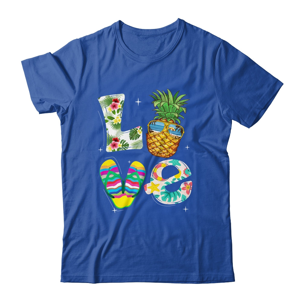Love Summer Beach Life Pineapple Tropical Flip Flop Shirt & Tank Top | teecentury