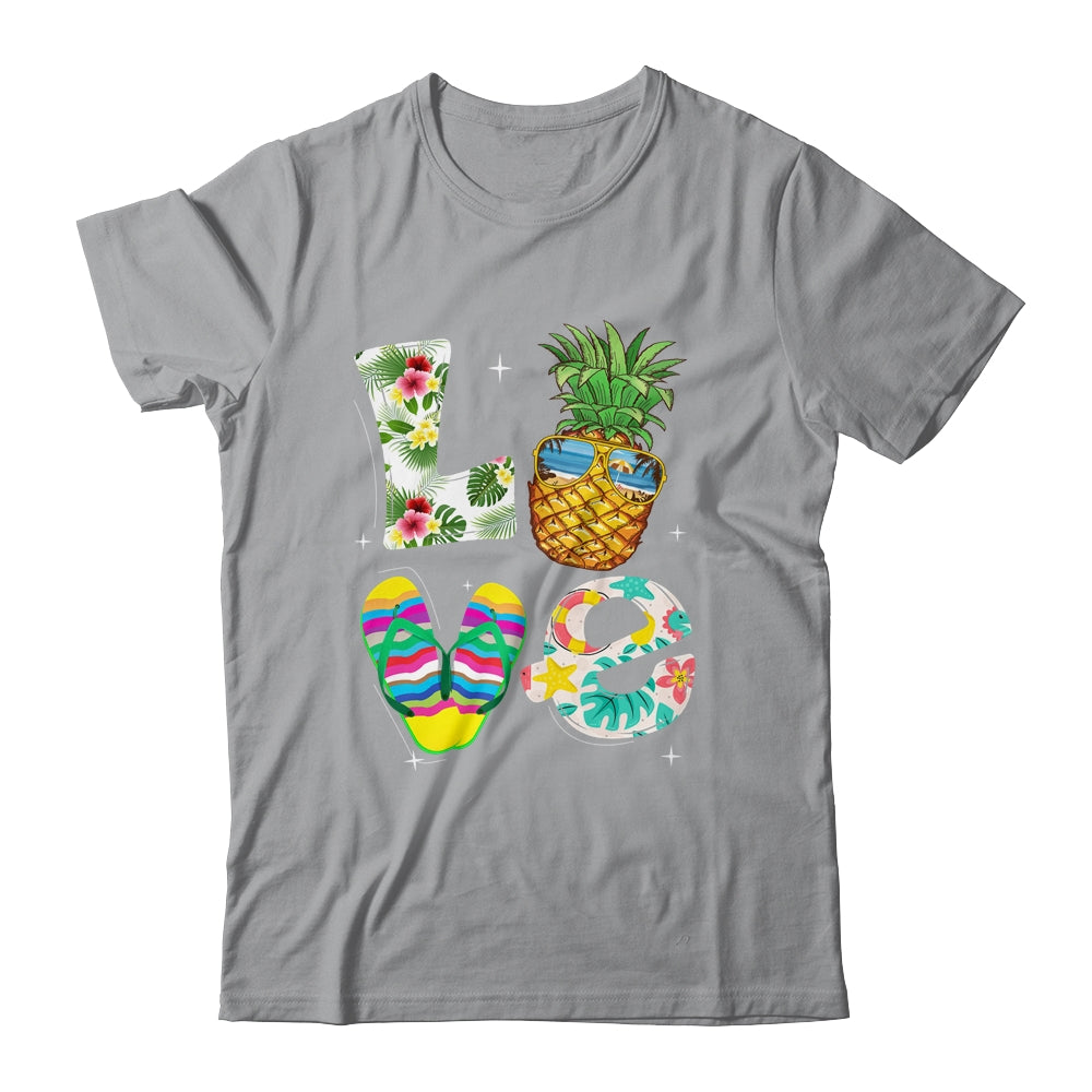 Love Summer Beach Life Pineapple Tropical Flip Flop Shirt & Tank Top | teecentury