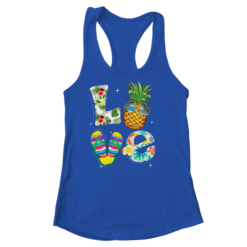Love Summer Beach Life Pineapple Tropical Flip Flop Shirt & Tank Top | teecentury
