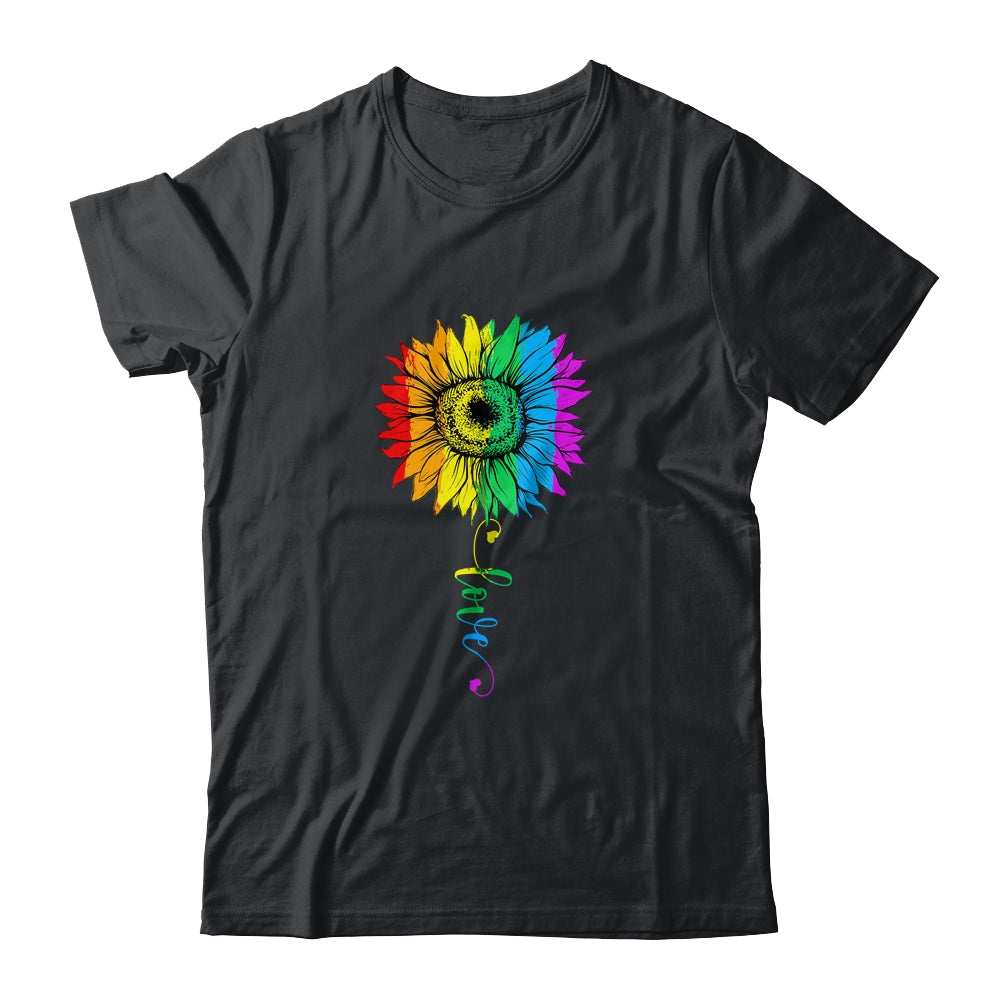 Love Sunflower Floral LGBTQ Rainbow Flag Gay T-Shirt & Tank Top | Teecentury.com