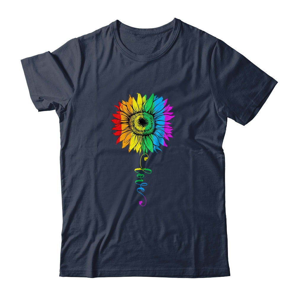 Love Sunflower Floral LGBTQ Rainbow Flag Gay T-Shirt & Tank Top | Teecentury.com