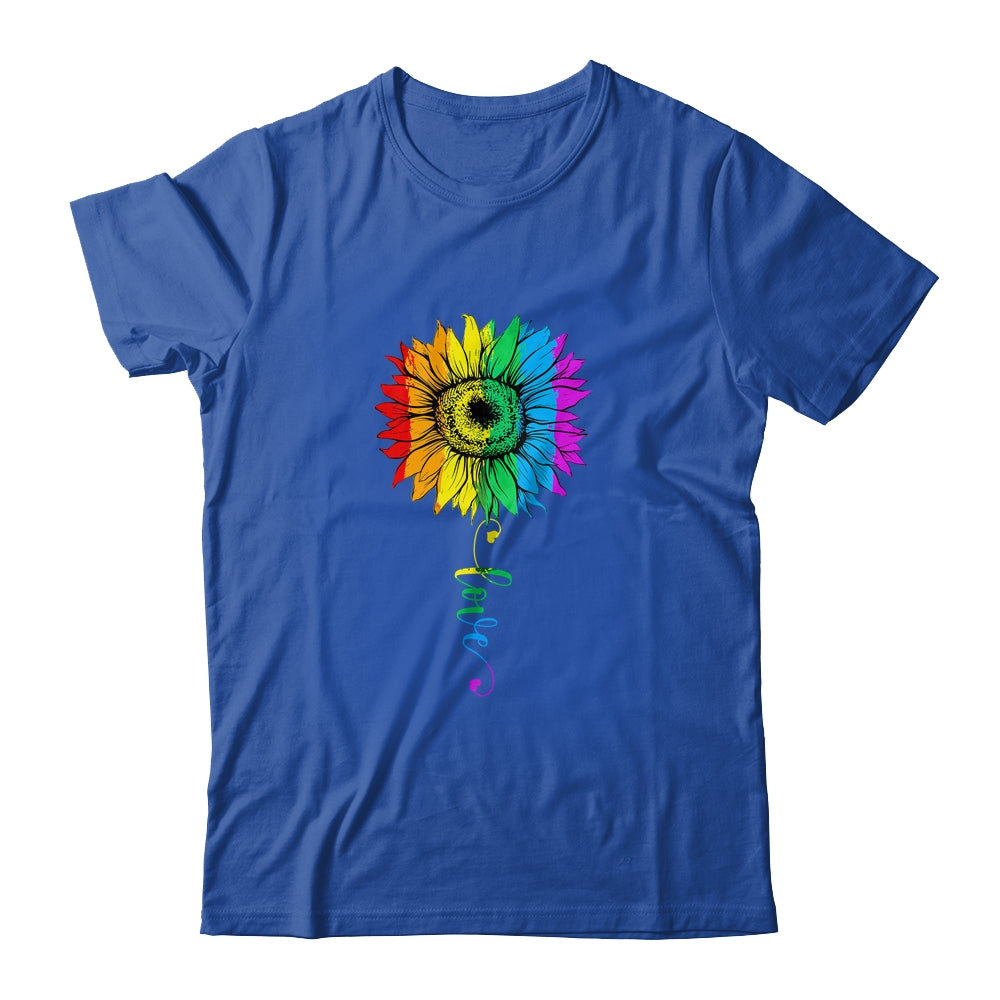 Love Sunflower Floral LGBTQ Rainbow Flag Gay T-Shirt & Tank Top | Teecentury.com